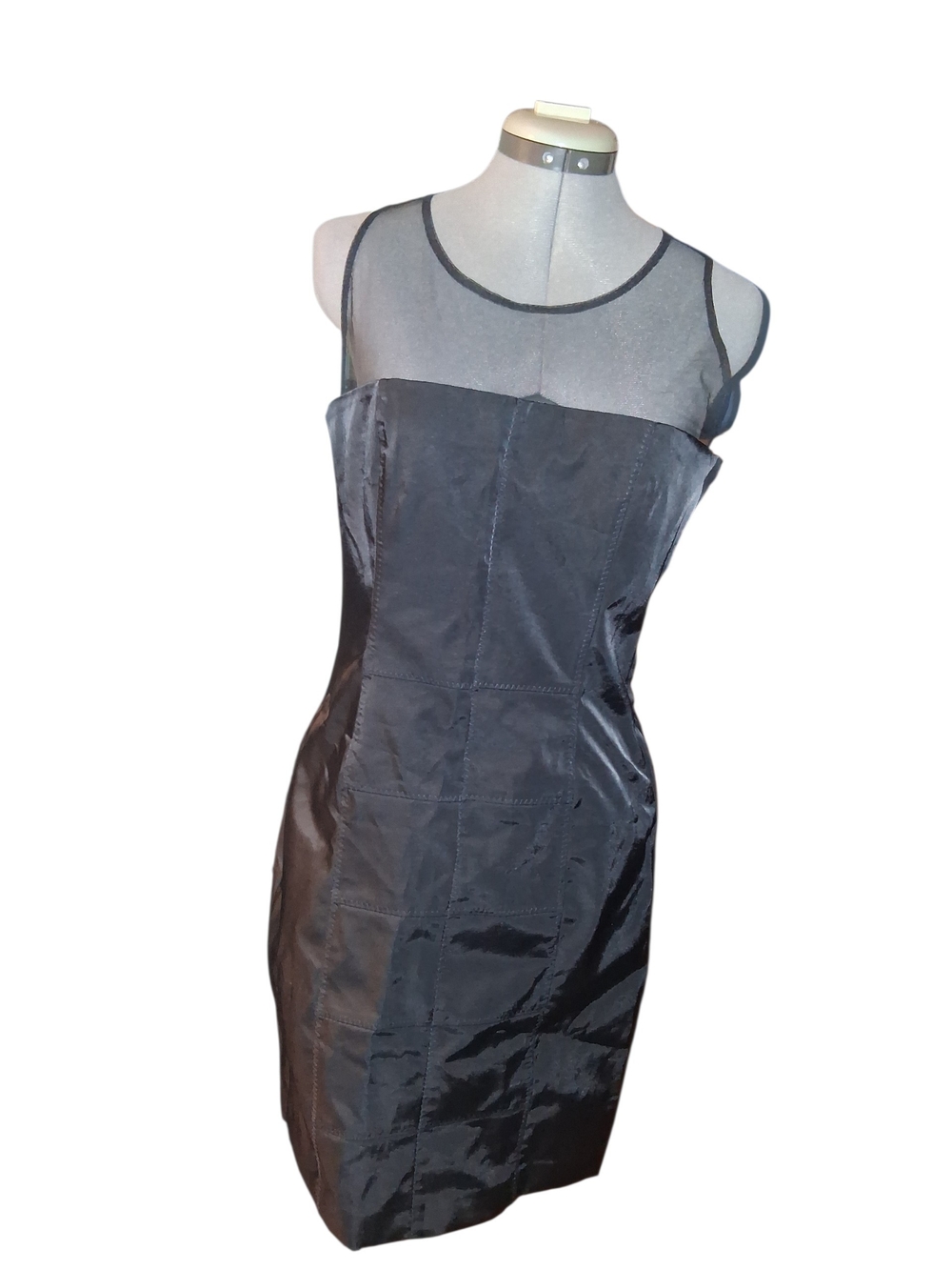 H&M Black Sheer Yoke Cocktail Dress Size 10